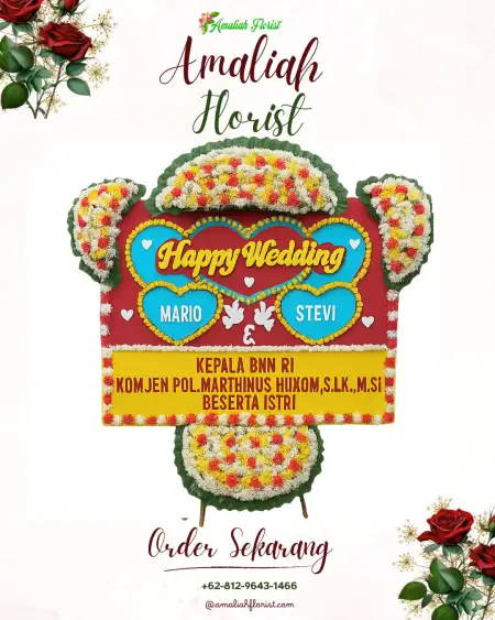 Papan Bunga Pernikahan Galang Baru
